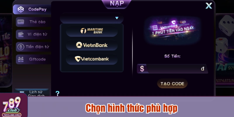 Chọn hình thức phù hợp