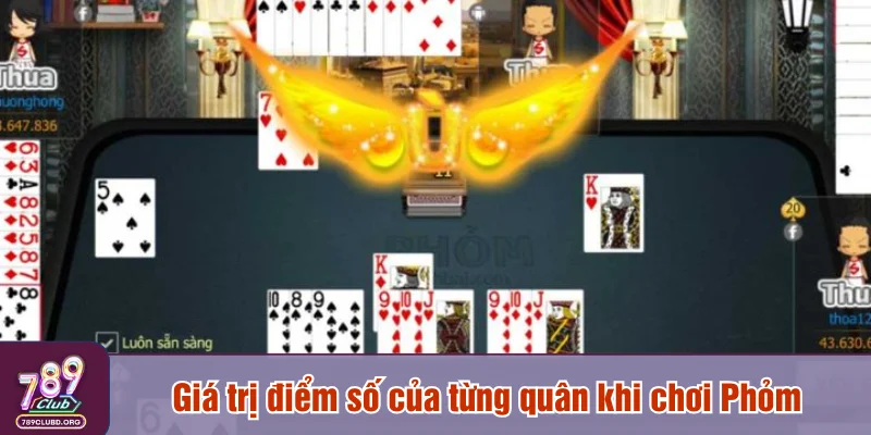 Giá trị điểm số của từng quân khi chơi Phỏm