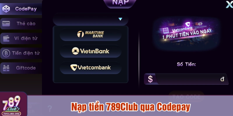 Nạp tiền 789Club qua Codepay